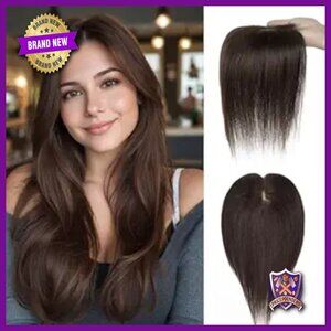 Real Human Hair Topper 16 Inch Glueless Clip In For Thinning Hair